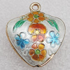 Cloisonne Pendants, Flower 21x25x8mm Hole:1.5mm, Sold by PC 