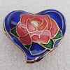 Cloisonne Beads, Heart 19x21x7mm Hole:1.5mm, Sold by PC 