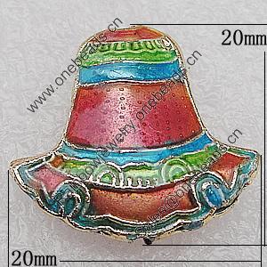 Cloisonne Beads, 20x20x6mm Hole:1.5mm, Sold by PC 