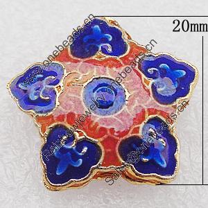 Cloisonne Beads, Star 20x8mm Hole:1.5mm, Sold by PC 