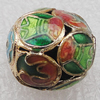 Cloisonne Beads, Round 16mm Hole:1.5mm, Sold by PC 