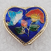 Cloisonne Beads, Heart 19x20x8mm Hole:1.5mm, Sold by PC 