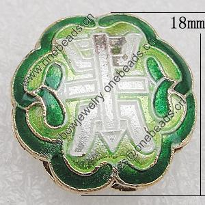 Cloisonne Beads, Flower 18x9mm Hole:1.5mm, Sold by PC 