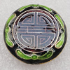 Cloisonne Beads, Flat Round 21x6mm Hole:1.5mm, Sold by PC 