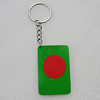 Key Chain, Iron Ring with Wood Charm, Rectangle 58x37mm, Sold by PC