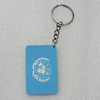 Key Chain, Iron Ring with Wood Charm, Rectangle 58x37mm, Sold by PC