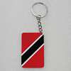 Key Chain, Iron Ring with Wood Charm, Rectangle 58x37mm, Sold by PC