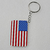 Key Chain, Iron Ring with Wood Charm, Rectangle 58x37mm, Sold by PC