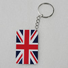 Key Chain, Iron Ring with Wood Charm, Rectangle 58x37mm, Sold by PC