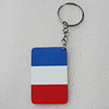 Key Chain, Iron Ring with Wood Charm, Rectangle 58x37mm, Sold by PC