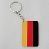 Key Chain, Iron Ring with Wood Charm, Rectangle 58x37mm, Sold by PC