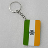 Key Chain, Iron Ring with Wood Charm, Rectangle 58x37mm, Sold by PC