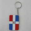 Key Chain, Iron Ring with Wood Charm, Rectangle 58x37mm, Sold by PC