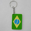 Key Chain, Iron Ring with Wood Charm, Rectangle 58x37mm, Sold by PC