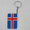 Key Chain, Iron Ring with Wood Charm, Rectangle 58x37mm, Sold by PC