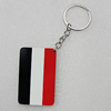 Key Chain, Iron Ring with Wood Charm, Rectangle 58x37mm, Sold by PC