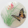 Shell Pendant, Flat Round, 50mm, Hole:Approx 1mm, Sold by Bag