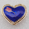 Cloisonne Beads, Heart 18x15x6mm Hole:1.5mm, Sold by PC 