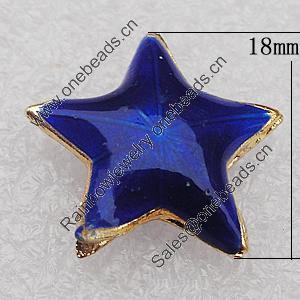 Cloisonne Beads, Star 18x5mm Hole:1.5mm, Sold by PC 