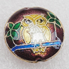 Cloisonne Beads, Flat Round 18x8mm Hole:1.5mm, Sold by PC 