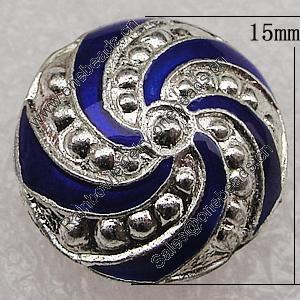 Cloisonne Beads, Flat Round 15x10mm Hole:1.5mm, Sold by PC 