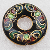 Cloisonne Beads, Donut O:20mm I:6mm Hole:1.5mm, Sold by PC 