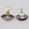 Cloisonne Earrings, Sectory 32x27mm, Sold by PC 