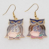 Cloisonne Earrings, Animal 27x22mm, Sold by PC 