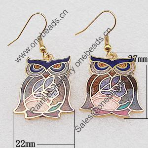 Cloisonne Earrings, Animal 27x22mm, Sold by PC 