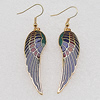 Cloisonne Earrings, Wing 47x14mm, Sold by PC 