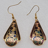 Cloisonne Earrings, 37x18mm, Sold by PC 