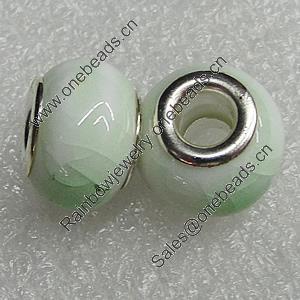 Ceramics Beads European, European Style, 15x11mm Hole:6mm, Sold by Bag