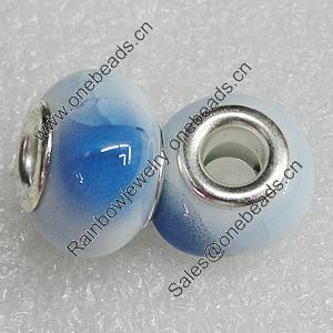 Ceramics Beads European, European Style, 14x10mm Hole:5mm, Sold by Bag