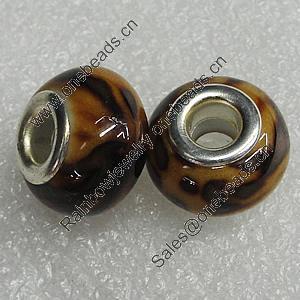 Ceramics Beads European, European Style, 14x10mm Hole:5mm, Sold by Bag