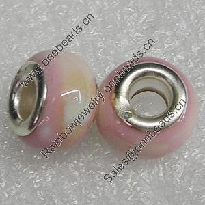 Ceramics Beads European, European Style, 15x11mm Hole:6mm, Sold by Bag