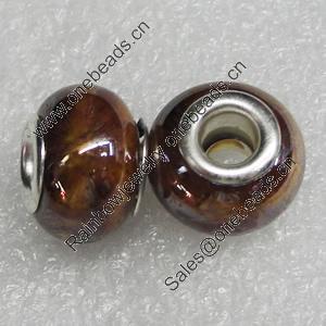 Ceramics Beads European, European Style, 15x11mm Hole:6mm, Sold by Bag