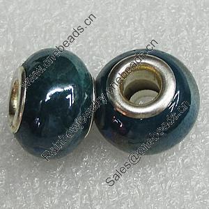 Ceramics Beads European, European Style, 14x10mm Hole:5mm, Sold by Bag