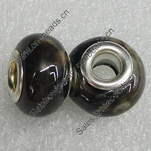 Ceramics Beads European, European Style, 15x11mm Hole:6mm, Sold by Bag