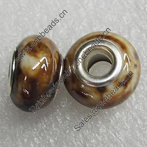 Ceramics Beads European, European Style, 15x11mm Hole:6mm, Sold by Bag