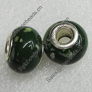 Ceramics Beads European, European Style, 15x11mm Hole:6mm, Sold by Bag