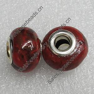 Ceramics Beads European, European Style, 15x11mm Hole:6mm, Sold by Bag