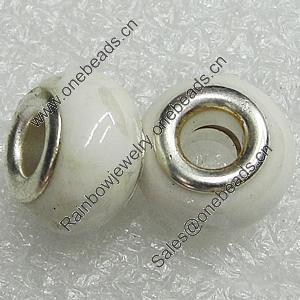 Ceramics Beads European, European Style, 14x10mm Hole:5mm, Sold by Bag