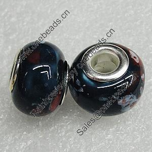 Ceramics Beads European, European Style, 15x11mm Hole:6mm, Sold by Bag