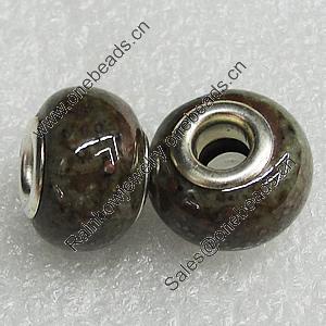 Ceramics Beads European, European Style, 14x10mm Hole:5mm, Sold by Bag