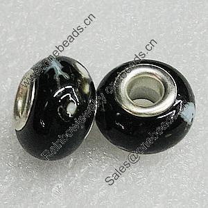 Ceramics Beads European, European Style, 14x10mm Hole:5mm, Sold by Bag