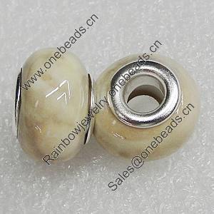 Ceramics Beads European, European Style, 15x11mm Hole:6mm, Sold by Bag