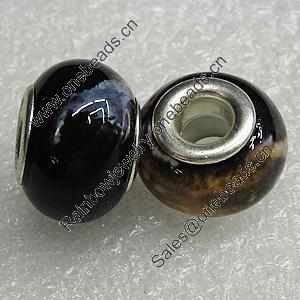 Ceramics Beads European, European Style, 13x9mm Hole:5mm, Sold by Bag