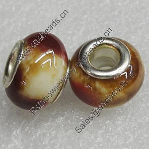 Ceramics Beads European, European Style, 15x11mm Hole:6mm, Sold by Bag