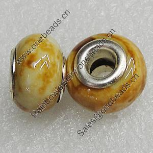 Ceramics Beads European, European Style, 15x11mm Hole:6mm, Sold by Bag