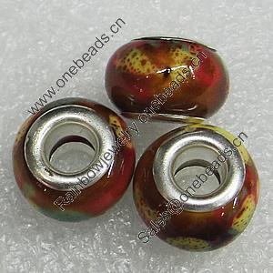 Ceramics Beads European, European Style, 15x11mm Hole:6mm, Sold by Bag